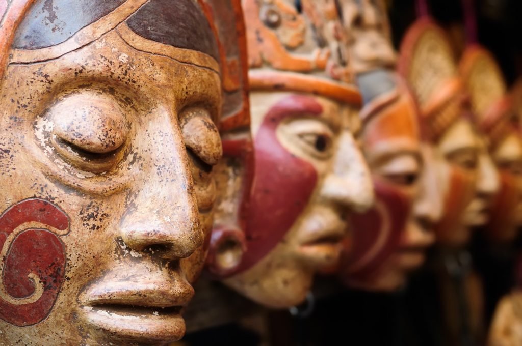 Ancient-Cities-of-the-Maya-El-Salvador-Landed-Travel-Private-Travel Clay masks found at one of the Ancient-Cities-of-the-Maya-El-Salvador during a private tour of Ancient Ruin sites