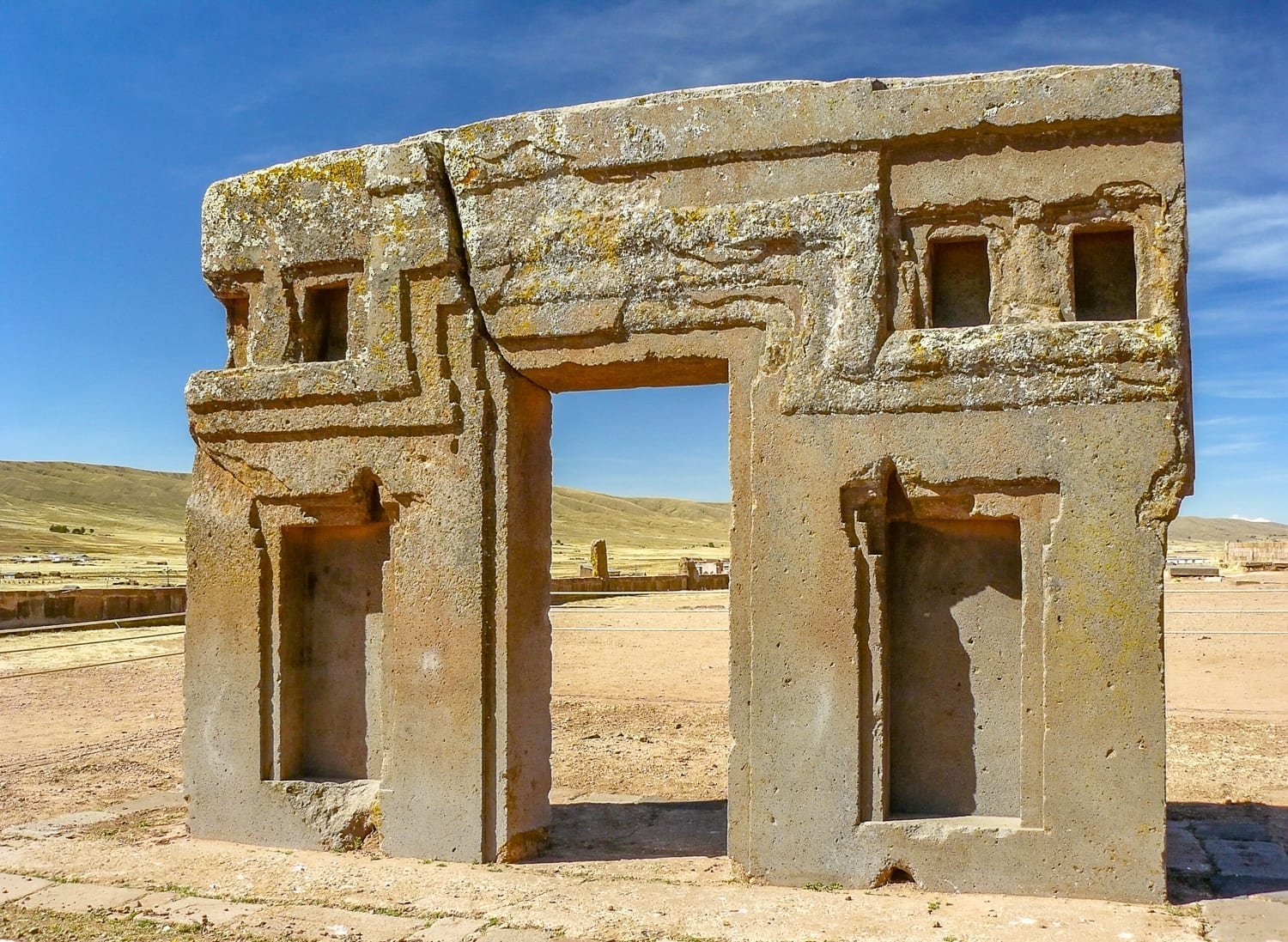 Bolivia-Travel-Tiwanaku-Sun-Gate A photo of the Sun Gate of Tiwanaku, Photographed on a private archeological tour of Bolivia