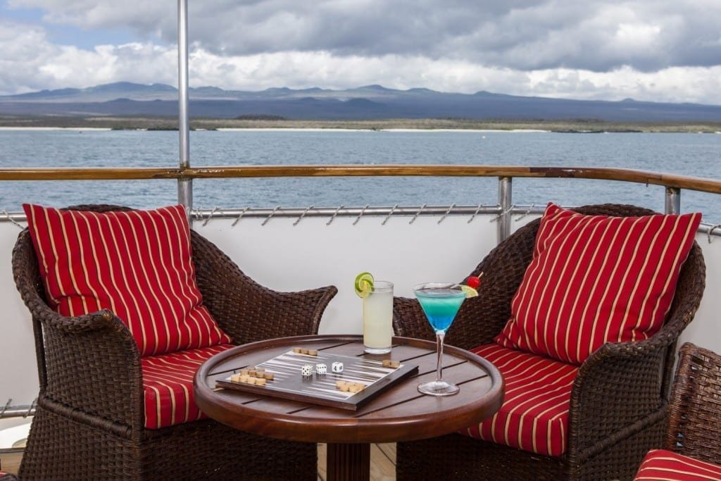 Grace-Outside-Saloon Outdoor saloon onboard M/Y Grace Galapagos Charter Yacht
