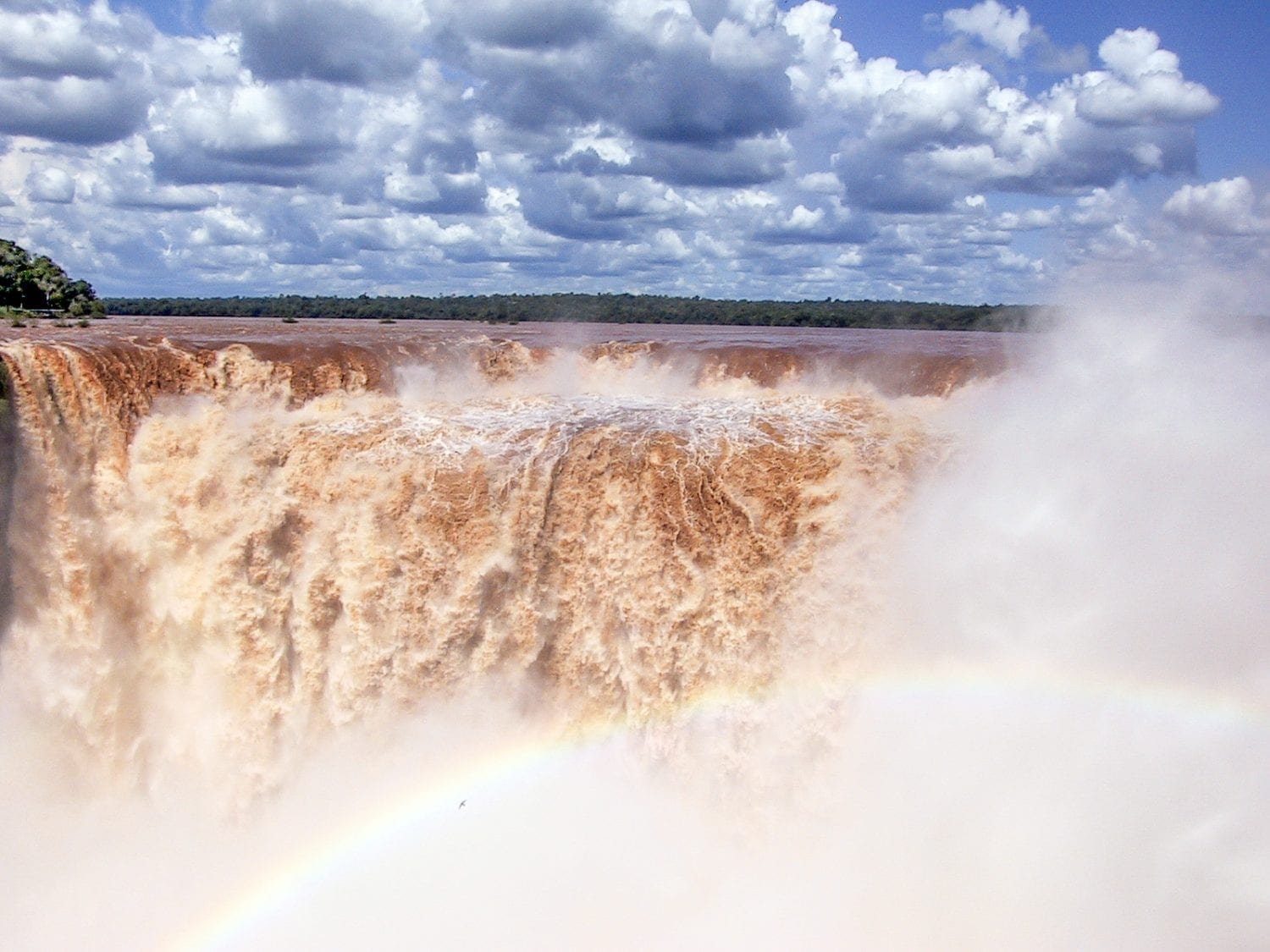 Iguazu-Falls-Argentina-Landed-Travel-Private-Travel Huge volume of water pouring over Iguazu Falls in Argentina, photographed on a private guided tour