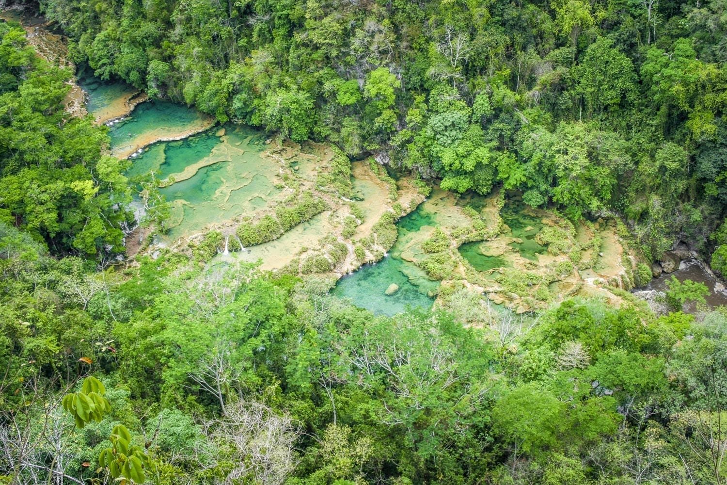 Landed-Travel-Private-Travel-Aerial-Semuc-Champey-Verapaces-Guatemala Aerial photo of Semuc Champey, Verapaces, Guatemala