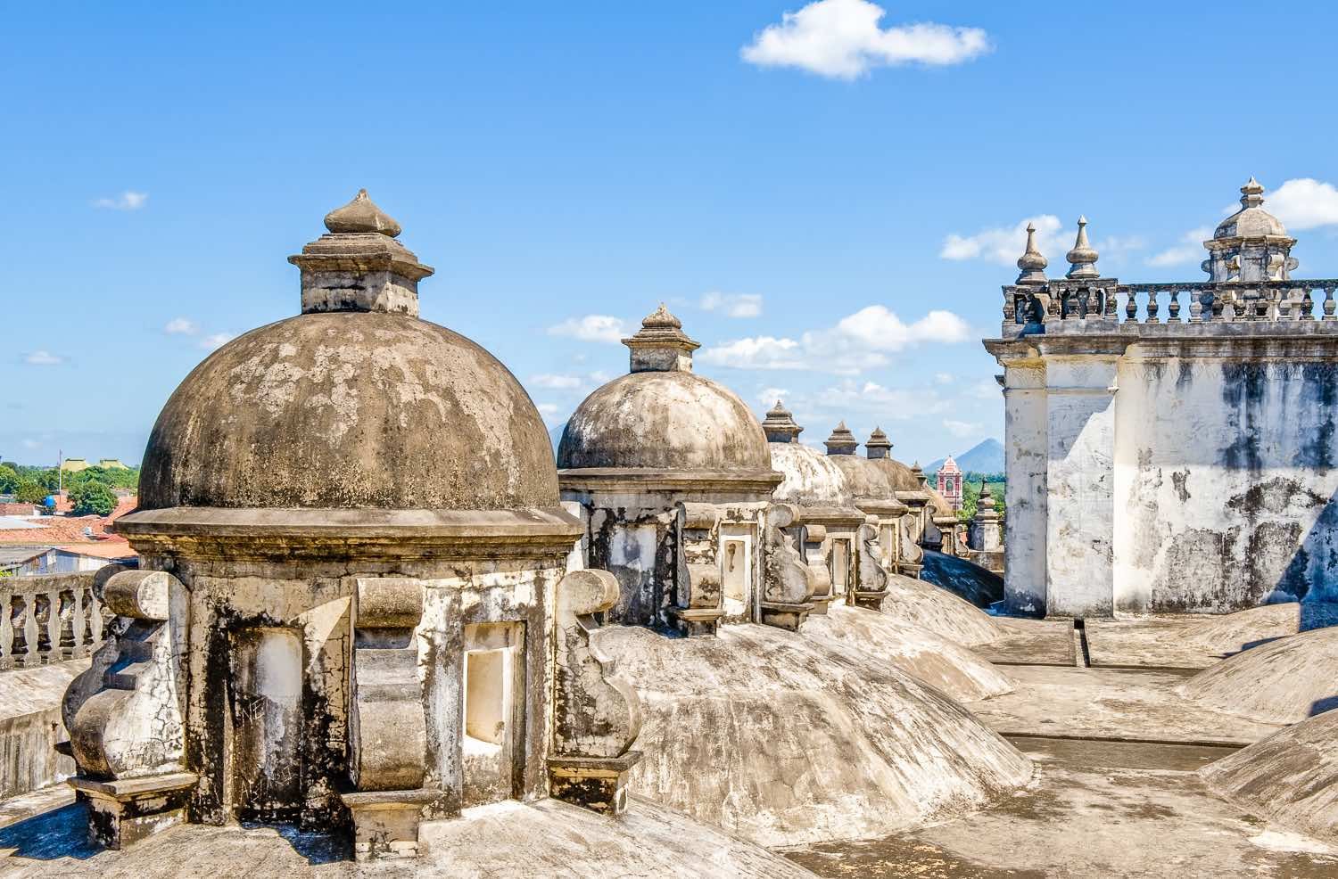 Private-Custom-Experiential-Travel-Nicaragua-Leon-Domes Photo of the domed rooftops on the Leon Cathedral, taken from the roof during leisure travel in Leon Nicaragua