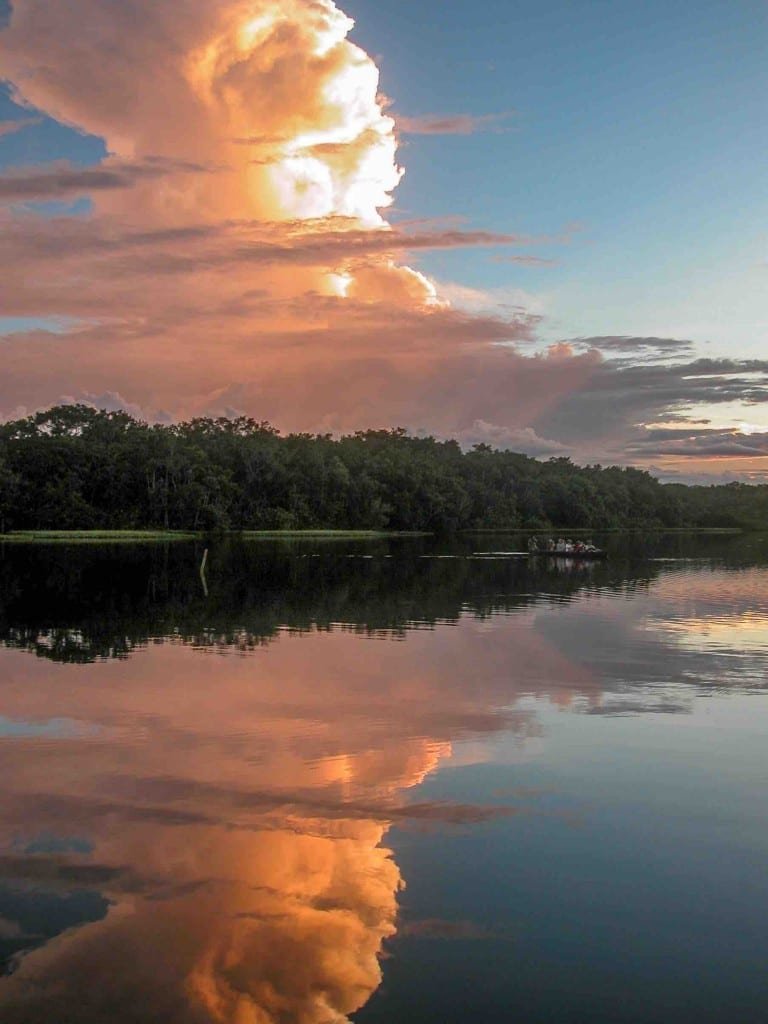 Private-Travel-Custom-Travel-Ecuador-Amazon-Sunset Sunset over Amazon River in Ecuador