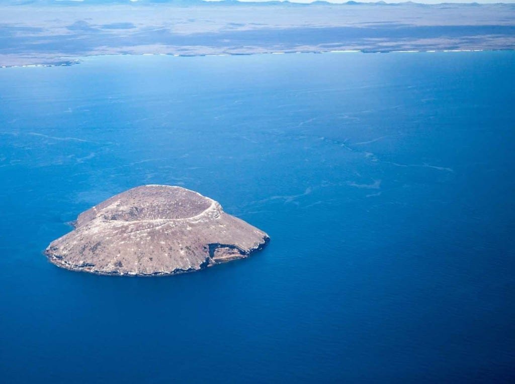 Private-Travel-Custom-Travel-Galapagos-Vacation-2 Aerial view of the Galapagos Islands shot from a private plane charter from Ecuador