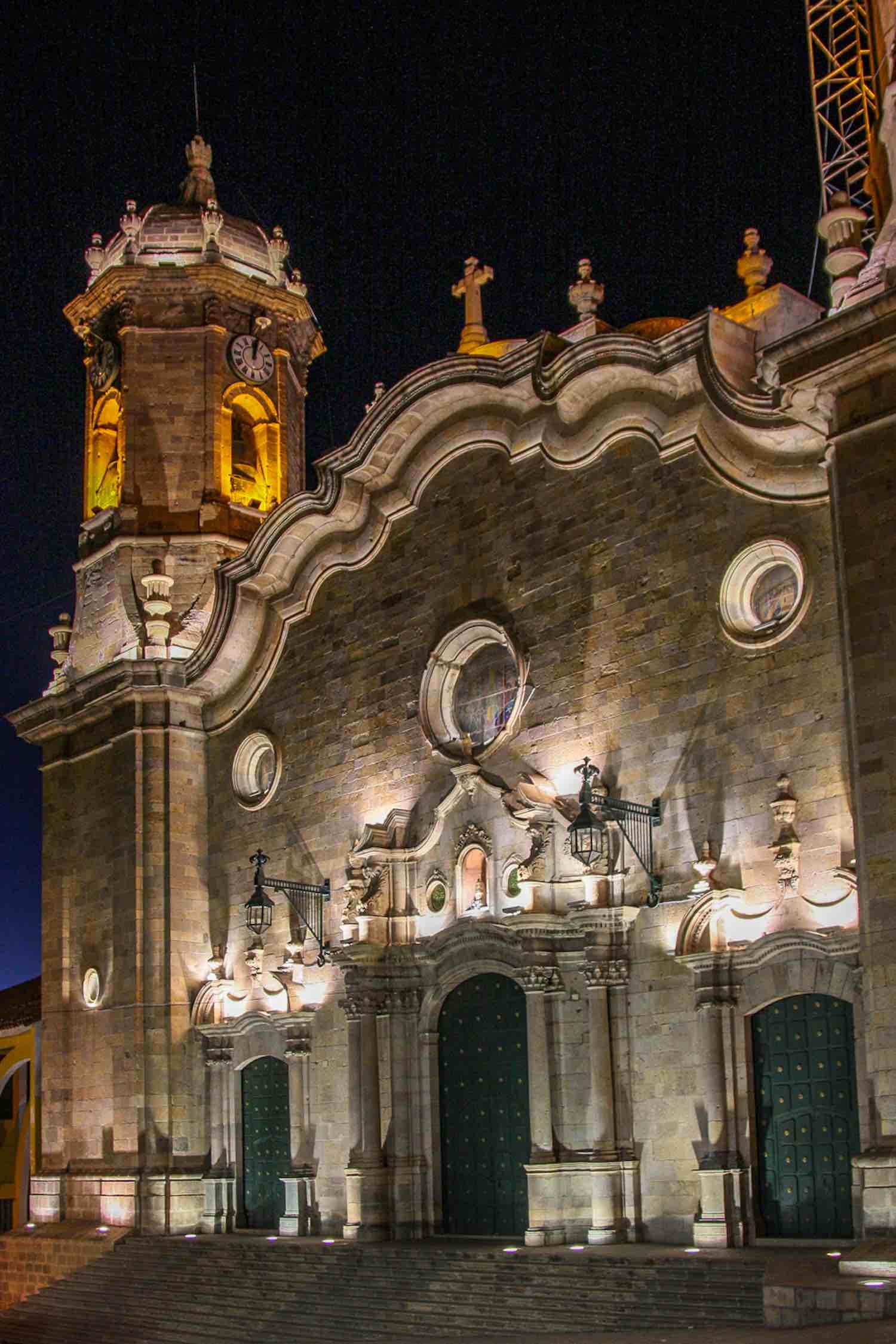 Bolivia-Travel-Potosi-Cathedral-DT potosu cathedral glowing under the night light