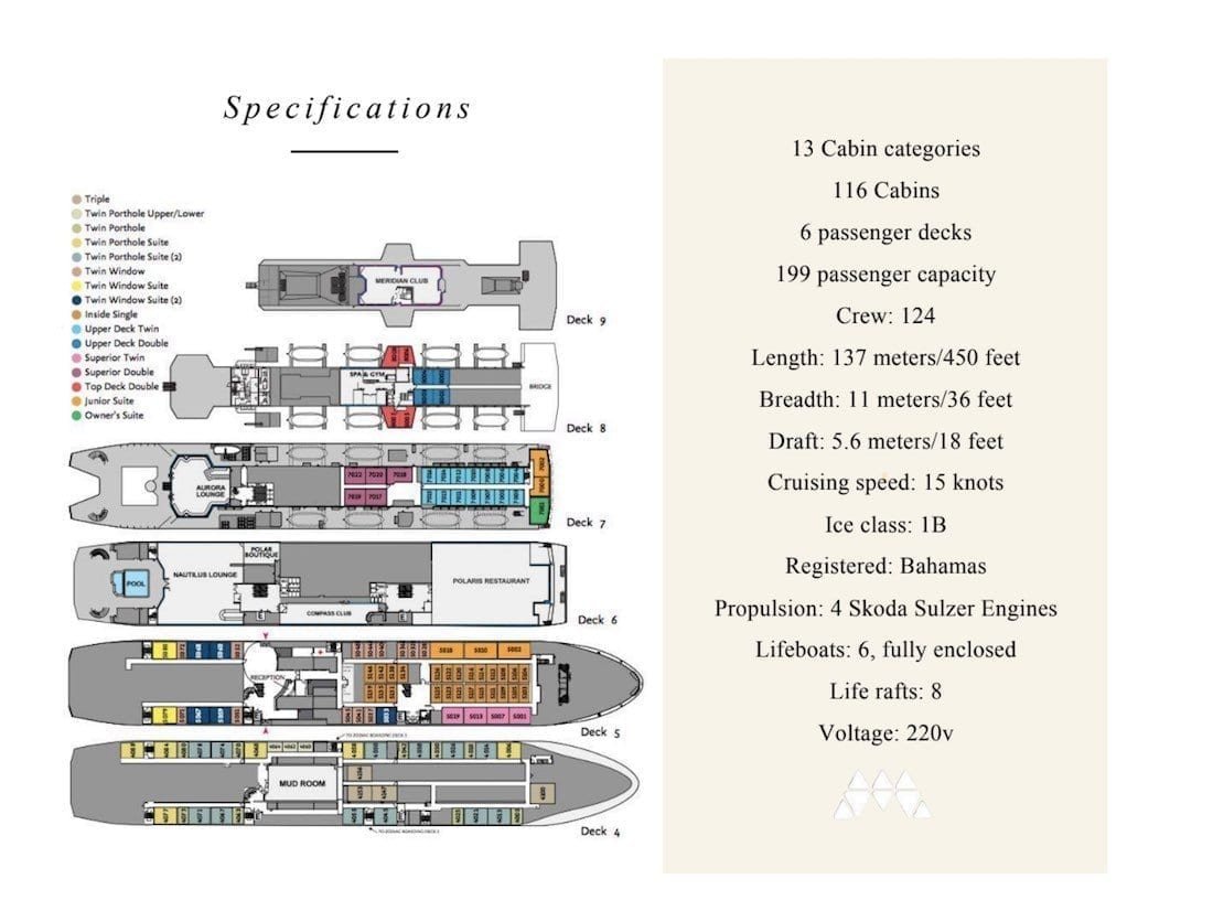 Antarctic-Cruise-Ship-Ocean-Endeavor Deck plan of Antarctic cruise ship Ocean Endeavor