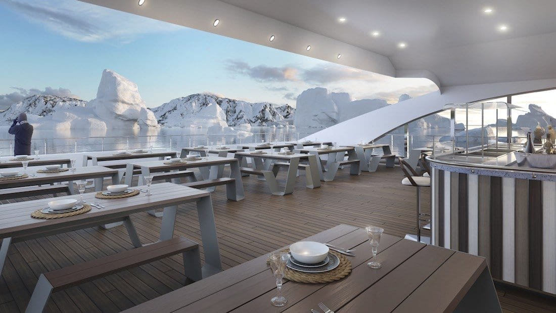 Antarctica-Luxury-Cruise-Magellan-Explorer Top deck rendering of 2019 Antarctica Luxury Cruise Ship Magellan Explorer