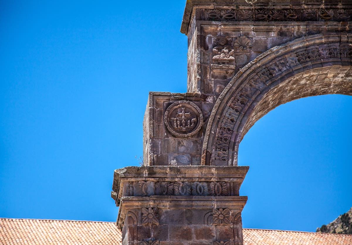 Private-Custom-Travel-Peru-Lake-Titicaca-Juli-Arch Ancient Juli Arch near the shores of Lake Titicaca in Peru