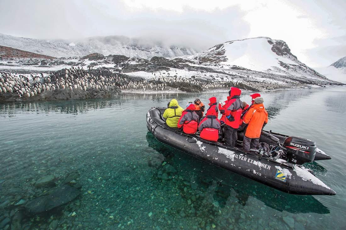 Antarctica-Private-Custom-Travel-Design-Cruise-Silversea-38 Group on an express visit to the Antarctic on a Zodiac tour