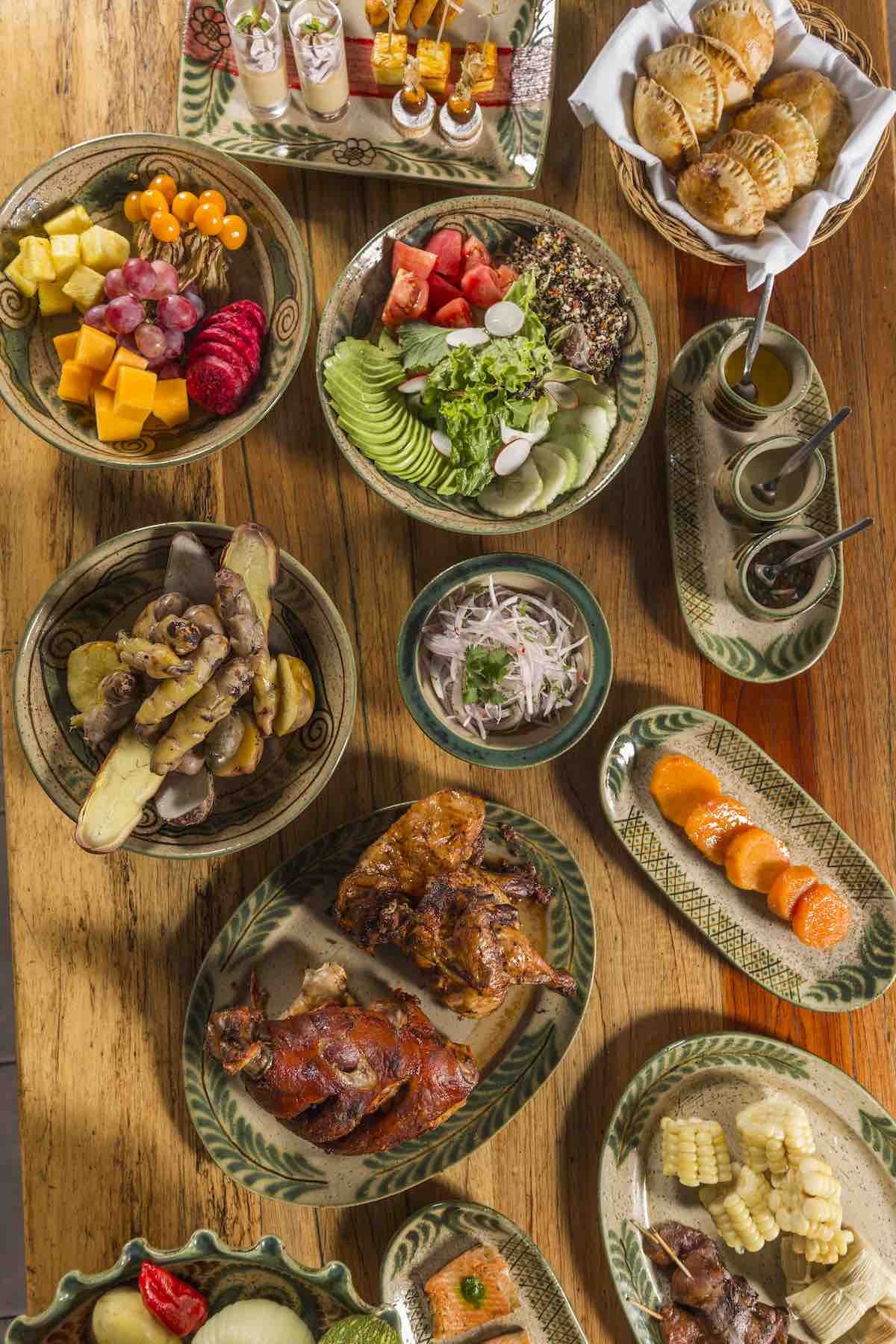 Sol-y-Luna-dining Sol y luna dining features an assortment of meats, cheeses, and vegetables.
