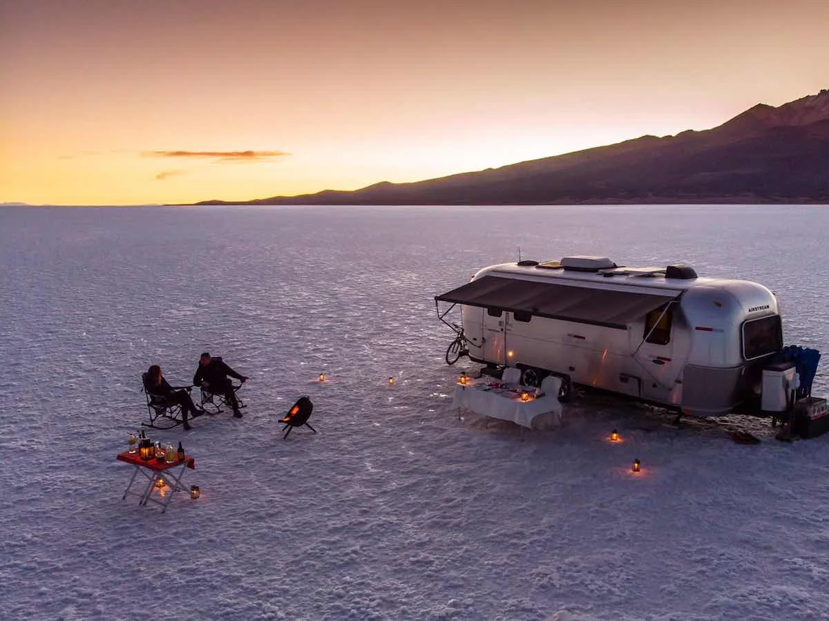 Sunset at Uyuni Airstreams