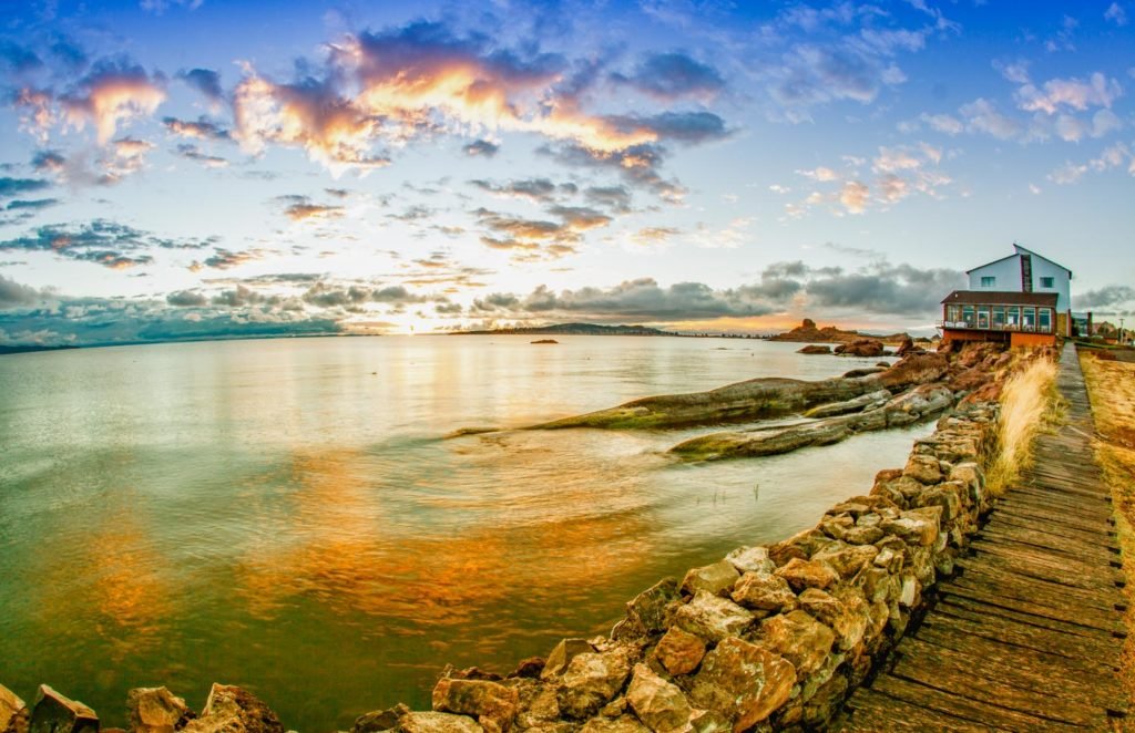 Lake Titilaka Peru at Sunset