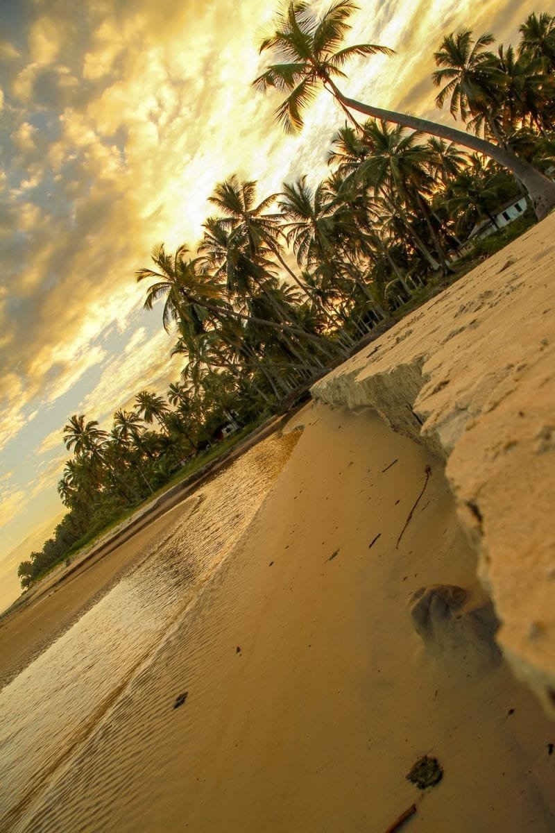 Brazil Ilheus Beach at sunset