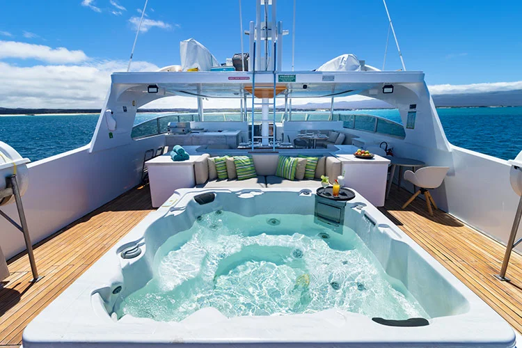Sundeck hot tub