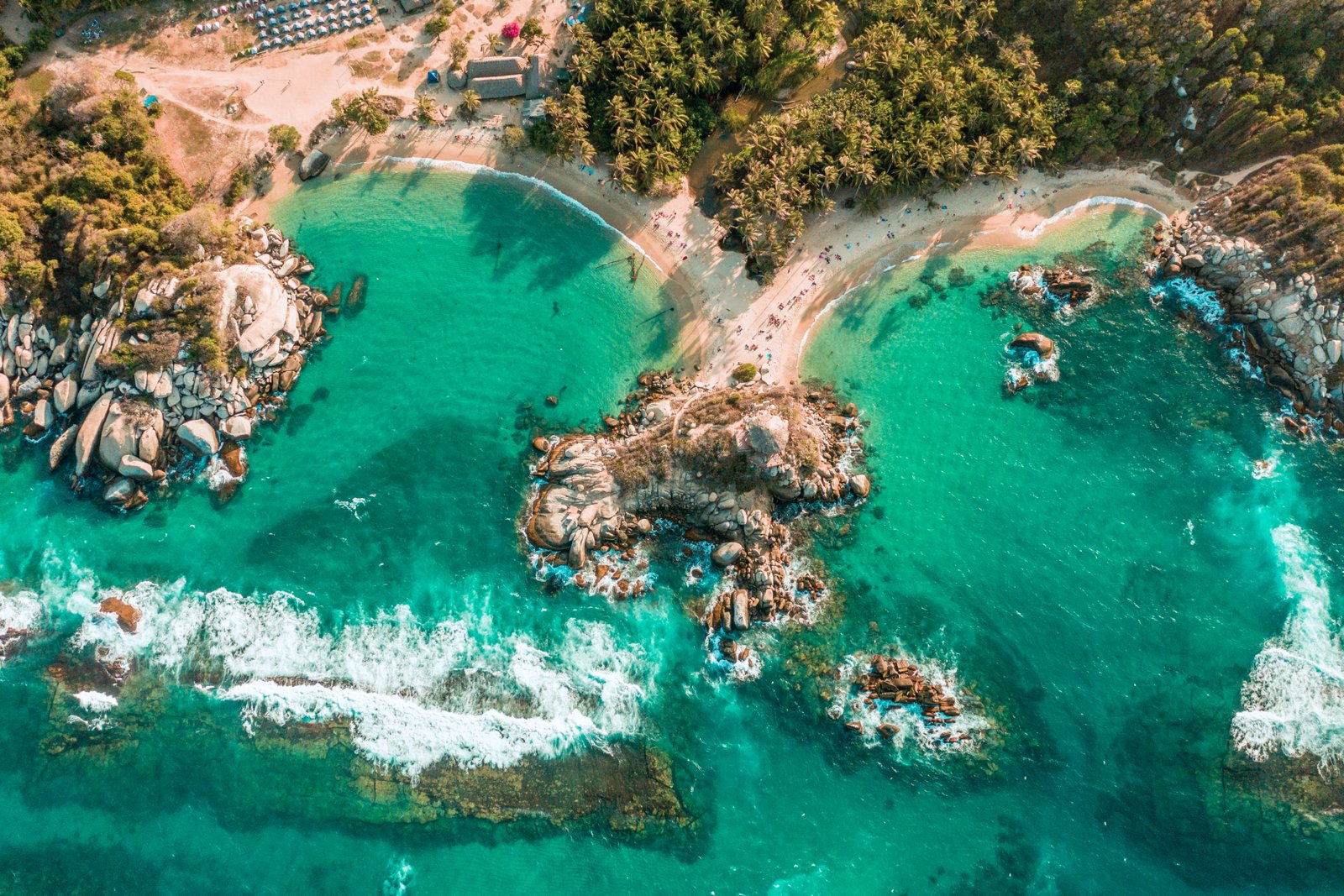 Aerial view of Cabo San Juan beach, Colombia