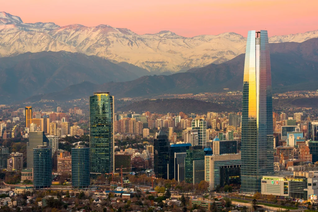 Santiago, Chile, city sunset view