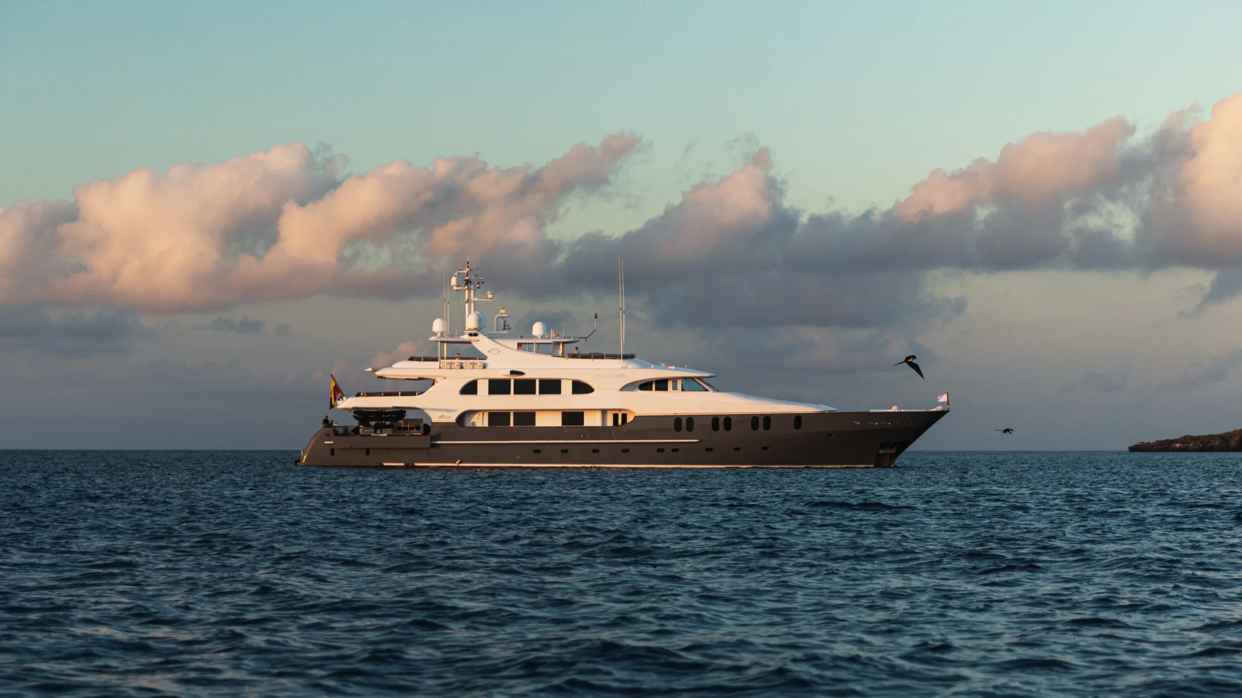 Luxury cruise sailing the Galapagos sea